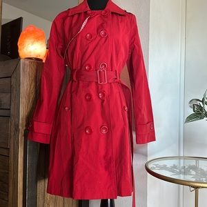 Red Forever21 size medium classic trench coat